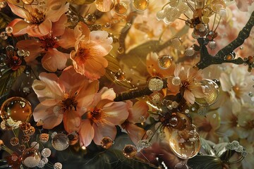 Amber and cherry blossoms in a garden where warm resin meets delicate floral and fruit notes.