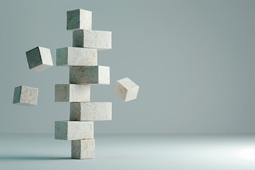 Habit Stacking. A tower of blocks each representing a small habit built on top of another