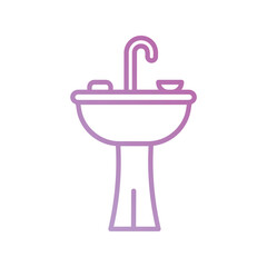 wash basin icon with white background vector stock illustration