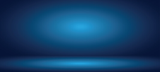 Blue 3D room background.Use for product display for presentation and cover banner design.