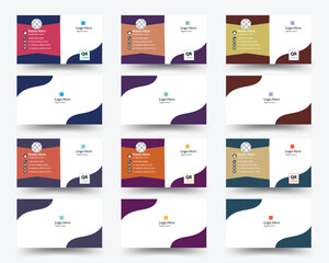 Double sided color variation business card design, Visiting card, Unique business card design, Business card use for business and personal, Modern concept business card design template.