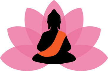 Buddha lotus meditation illustration