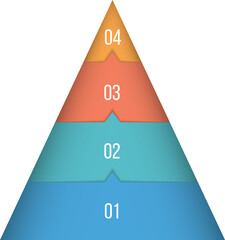 Pyramid infographic template with four elements