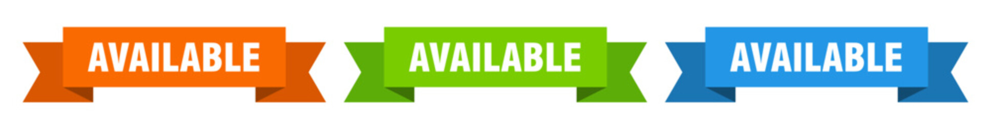 available ribbon. available isolated paper sign. banner