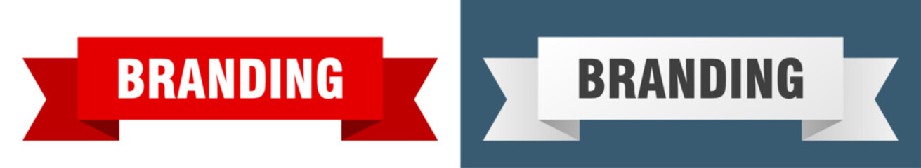 branding ribbon. branding isolated paper sign. banner