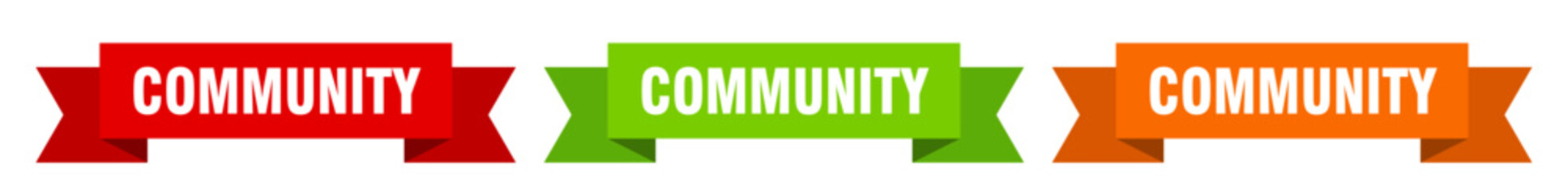 community ribbon. community isolated paper sign. banner