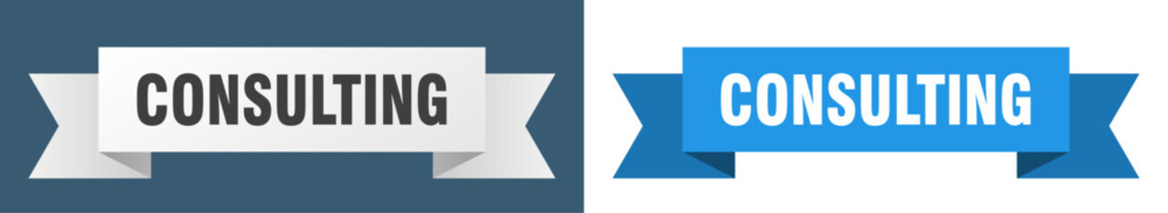 consulting ribbon. consulting isolated paper sign. banner