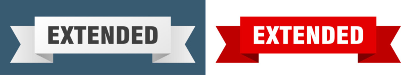 extended ribbon. extended isolated paper sign. banner