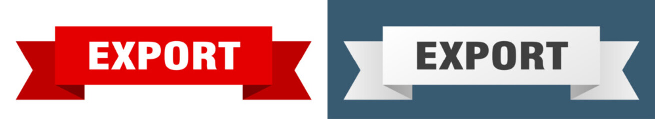 export ribbon. export isolated paper sign. banner