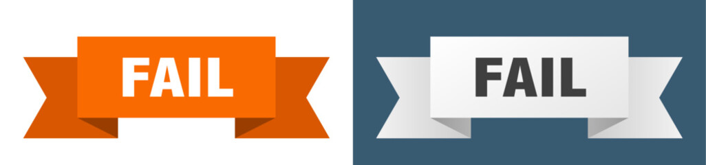 fail ribbon. fail isolated paper sign. banner