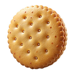 Round cracker on white background. Isolated cracker cookies