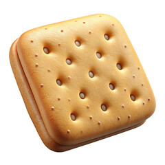 Square cracker on white background. Isolated cracker cookies