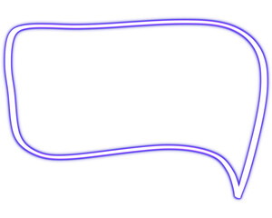 Retro blue neon Speech Bubble line, neon text bar  Png Clipart