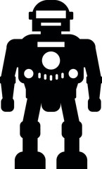 Illustration of Robot Icon in Flat Style. Illustration of Children Toy