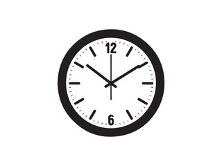 Clock icon isolated on white background. Time icon. Vector illustration.