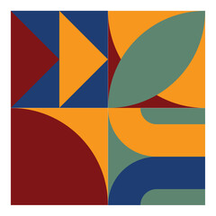 Obraz premium Retro geometric aesthetics. Bauhaus and avant-garde inspired vector background with abstract simple shapes