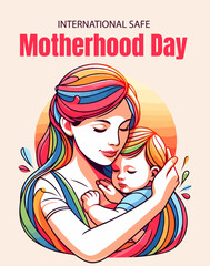 Safe motherhood day social media template 