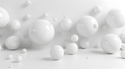 浮遊する純白のボールの背景