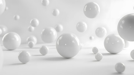 浮遊する純白のボールの背景