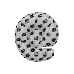 3D inflated balloon Internet/email Symbol/sign with black & white power lightning comic hero pattern glossy surface