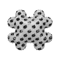 3D inflated balloon Hash/Pound Symbol/sign with black & white power lightning comic hero pattern glossy surface