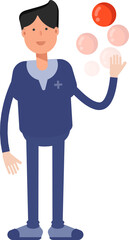 Male Doctor Character Playing Ball
