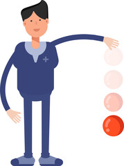 Male Doctor Character Throwing Ball
