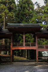 日本　滋賀県大津市にある延暦寺の西塔の法華堂と常行堂の渡り廊下