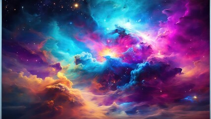 Fototapeta na wymiar magic colorful clouds in of space background