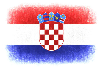 Croatia painted flag - obrazy, fototapety, plakaty