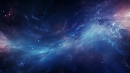 Fototapeta na wymiar Cosmic Nebula Swirls in Sapphire and Indigo