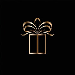 Sophisticated Golden Gift Box Logo Symbolizing Online Gift Shopping Delight