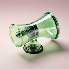 3d lmultiple megaphone, neon green plastic material сreated with Generative Ai