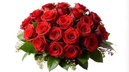 Obraz premium Bouquet of Red Roses - Isolated Cutout Object on White Background