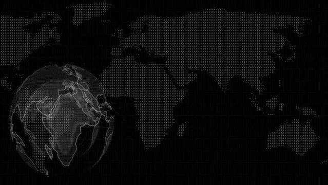 Global technology world map, flat Earth, globe world map icon, a technology news background