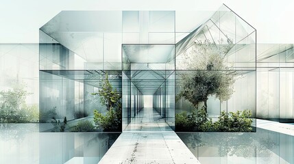 Greenhouse Geometry: Modern Farming in Contemporary Art Collage

