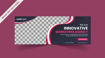 Abstract corporate business digital agency for social media cover and banner template