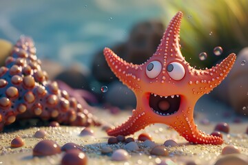 Close Up of a Starfish With Open Mouth
