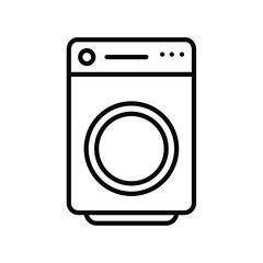washing machine icon with white background vector stock illustration
