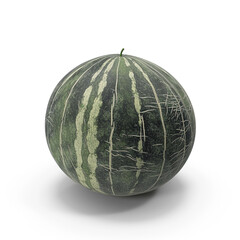 A whole melon, showcasing its textured green rind and contrasting stripes, сreated with Generative Ai