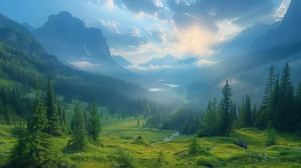 Zelfklevend Fotobehang panorama of the mountains © SAJAWAL JUTT