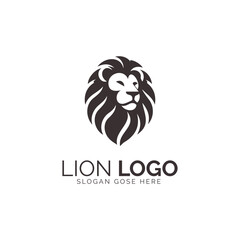 Monochromatic Lion Logo Design Depicting Strength and Elegance for Branding Purposes