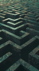A 3D maze floating in an empty space, with surreal patterns that shift