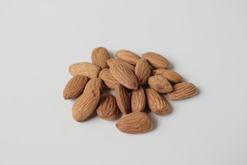 Almond on white background 