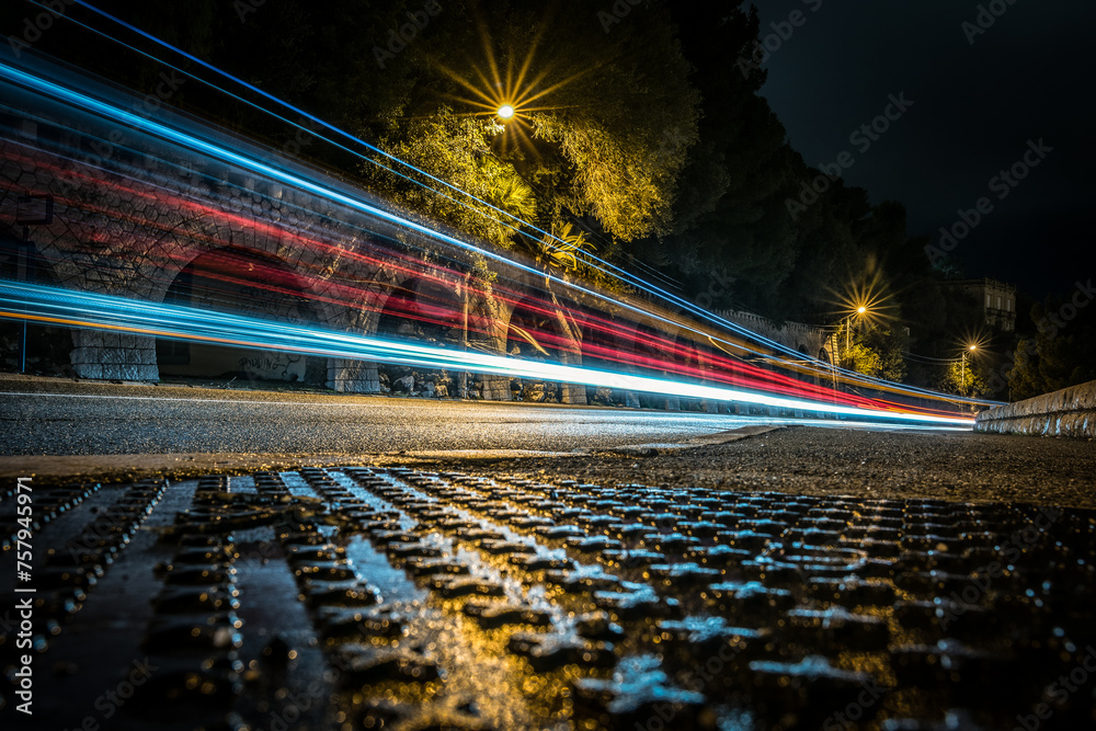 Poster traffic in the night