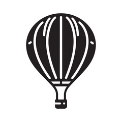 Fototapeta premium Hot Air Balloon Vector Silhouette: A Whimsical Silhouette Capturing the Freedom of Hot Air Balloons in Vector Form. Hot Air Balloon Black Illustration.