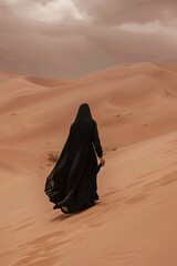 Woman Walking in Desert