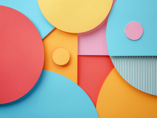 sfondo astratto di  carta colorata, composizione minimalista con forme geometriche e linee ,  colori pastello
