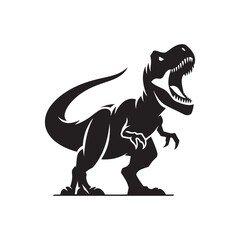 Dinosaur Vector Silhouette: A Majestic Silhouette Recalling the Era of Prehistoric Giants in Vector Form. Dinosaur black Illustration.