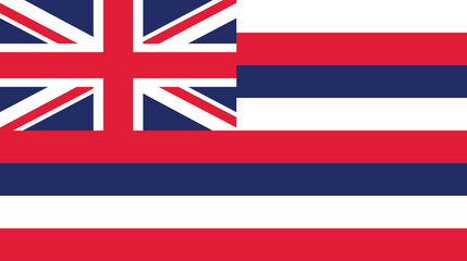 Flat Illustration of Hawaii state flag. Hawaii state flag design. 
